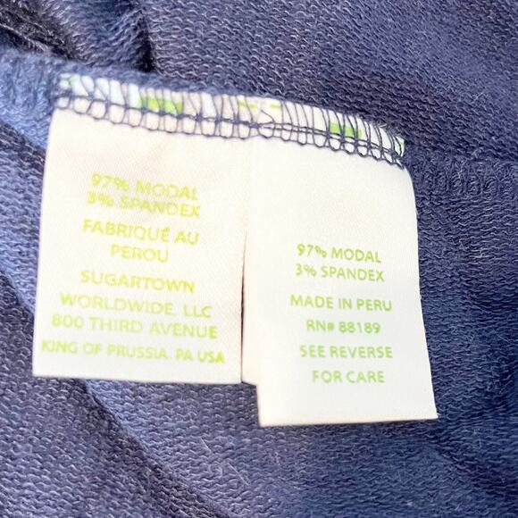 Lilly Pulitzer Luxletic Long Sleeve Waterfall Cardigan Sweater Navy Blue Small - Picture 7 of 8